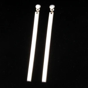 Latest design long gold silver stainless steel stick earrings