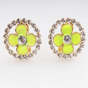 Latest design made in korea colorful clover earring E30089