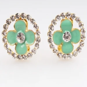 Latest design made in korea colorful clover earring E30089