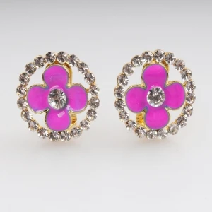 Latest design made in korea colorful clover earring E30089