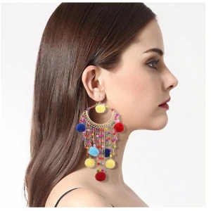 Long Beaded Tassel Earrings Ethnic Jewelry Women Big Dangle Firenze Fringe Drop Earring