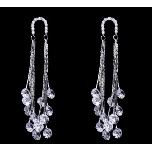 Long Charming Earring for Womens Covered with White Zircon TOP Sales for Europe&USA Dangling Hangings Earrings