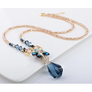 Long Crystal Plating 18K Gold Necklace for Woman Cloth Chain Necklace Manufacturer from China