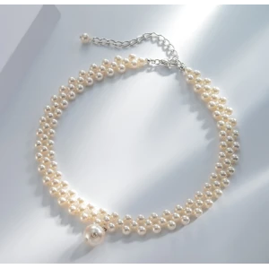 Low Price and MOQ Supplier Artificial Pearl Necklace with Pearl Pendant for Woman