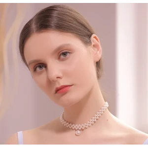 Low Price and MOQ Supplier Artificial Pearl Necklace with Pearl Pendant for Woman