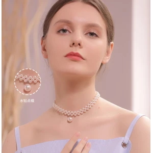 Low Price and MOQ Supplier Artificial Pearl Necklace with Pearl Pendant for Woman