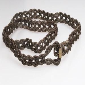 Men knit braided elastic stretch tribal wide metal belt BT60075