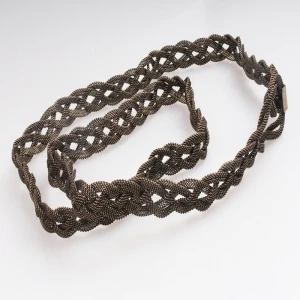 Men knit braided elastic stretch tribal wide metal belt BT60075