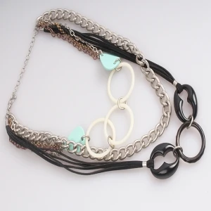 Mixture Material Multi Elements Layers Necklace