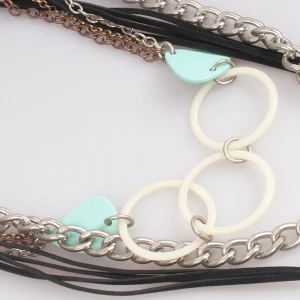 Mixture Material Multi Elements Layers Necklace