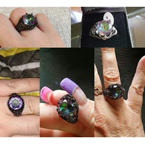 Mystic Stone Black Gold Ring Manufacturer in China
