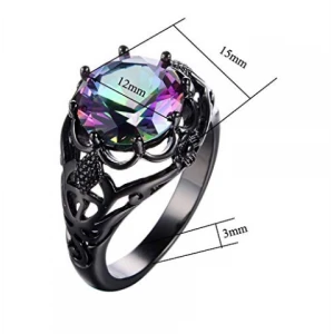 Mystic Stone Black Gold Ring Manufacturer in China