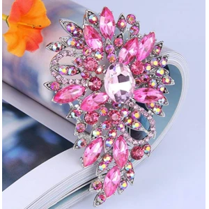 New Arrival Women's Austrian Crystal Wedding Flower Leaf Bouquet Brooch Party Accessorie