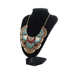 New Arrival Womens Vintage Alloy Silver/Gold Necklace Fashion Necklace Turquoise Beads Crystal Necklace
