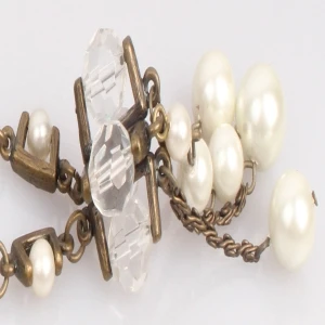 Pearl Beads Antique Gold Sweater Chain