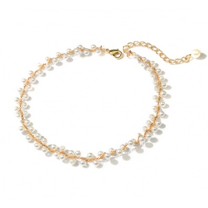 Professional Manufacturer Zinc Alloy Gold Artificial Pearl Short Necklace for Woman