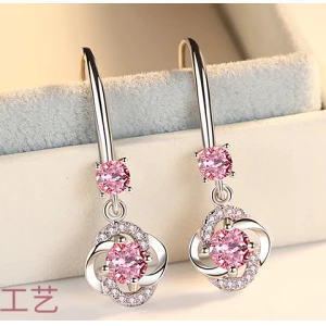 Professional Supplier 925 Sterling Silver Long Dangle Stud Earrings for Girls