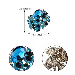 Rhinestone Crystal Party Flower Leaf Vine Brooch Fashion Jewelry for Wemen Brooch  Cloths Adornment