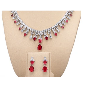 Royal Princess Necklace Earring Ring Bracelet CZ Emerald Evening Dress Wedding Accessories Bridal jewelry Set