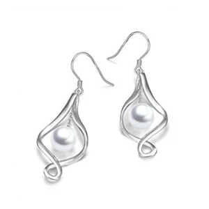 Silver Pearl Dangle Earrings 925 Sterling Silver Celtic Knot  Earrings Supplier in China