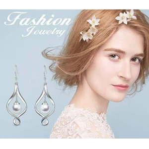 Silver Pearl Dangle Earrings 925 Sterling Silver Celtic Knot  Earrings Supplier in China