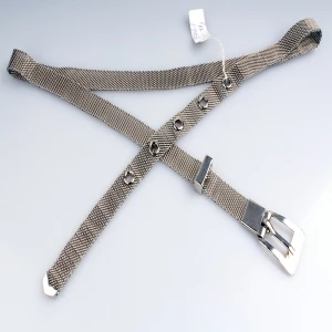 Silver plated mens sports waistband metal mesh waist belt BT60038