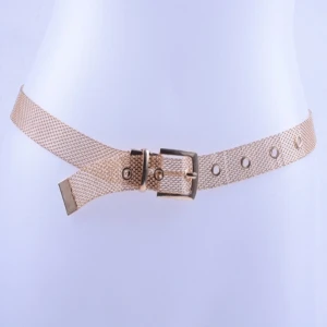Silver plated mens sports waistband metal mesh waist belt BT60038