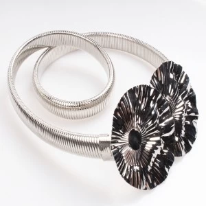 Китай Silver plated patterns Martial arts spiral metal belt BT60047 производителя