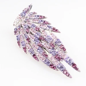 Silver traditional crystal peacock feather hair accessories hairpin H50016