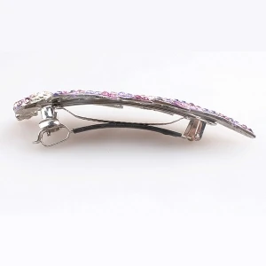 Silver traditional crystal peacock feather hair accessories hairpin H50016