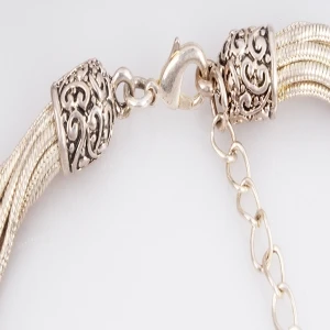 Snake Bone Chains Cross Pendant Necklace