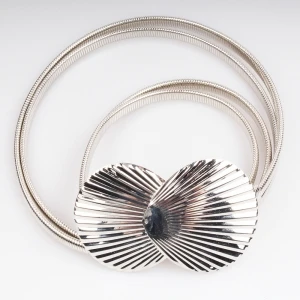 Spain silver plated shell shape stretch sex lady belt BT60043