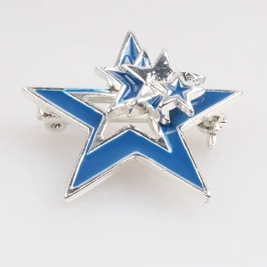 Sparayed star shape jewelry silver handmade korean brooch P80011