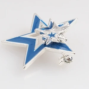 Sparayed star shape jewelry silver handmade korean brooch P80011