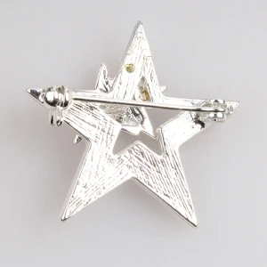 Sparayed star shape jewelry silver handmade korean brooch P80011