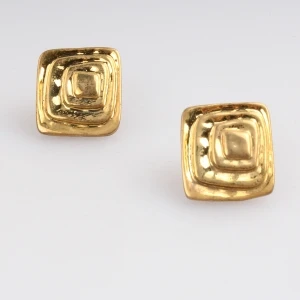 Stud boy square for men 14k gold earrings earring E30167