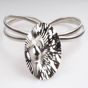 Sweat fashion waistband metal end silver pattern waist belt BT60033