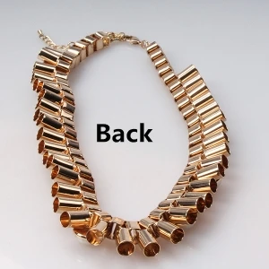 Tank Chain Bullet Case Necklace with Pearl N90009