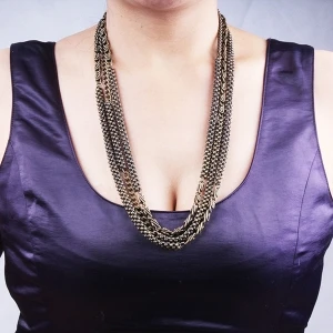 Three Layers Ball Chains Chunky Necklace