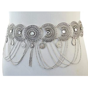 Vintage Waist Chian Hollow Carving Rhinestone Crystal Body Chain Summer Beach Body Waist Chain Jewelry Supplier China