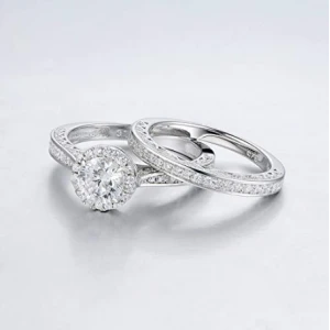 Wedding Rings For Women Engagement Ring Set 925 Sterling Silver Rings Earrings