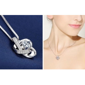Wholesale Luxury Cubic Zirconia Pendant Necklace Womens Jewelry Sets 925 Sterling Silver Jewelry Set Wedding Jewelry Set