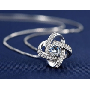 Wholesale Luxury Cubic Zirconia Pendant Necklace Womens Jewelry Sets 925 Sterling Silver Jewelry Set Wedding Jewelry Set