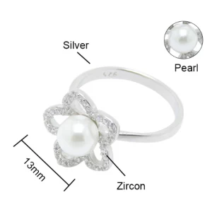 중국 Wholesale Pearl jewelry flower pearl ring design for women 제조업체