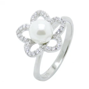 Wholesale Pearl jewelry flower pearl ring design for women