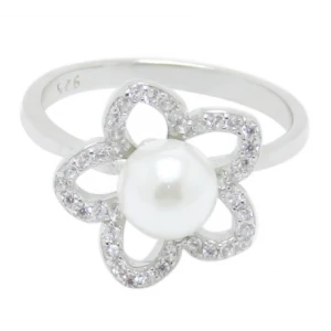 Wholesale Pearl jewelry flower pearl ring design for women