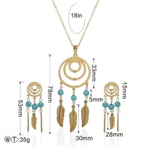 Wholesale fashion stainless steel gold plated jewelry set manufacturer China
