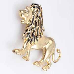 Wholesale men animal gold lions korea jewelry making brooch P80017