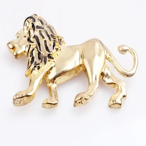 Wholesale men animal gold lions korea jewelry making brooch P80017