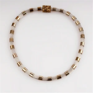 Women Necklace,Rose Gold Charm Copper Pipe Rhodium Net Chain Necklace